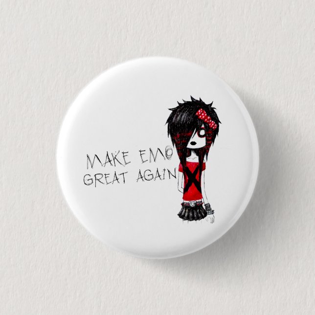 MAKE EMO GREAT AGAIN- Emo Zombie Girl- Button (Vorderseite)