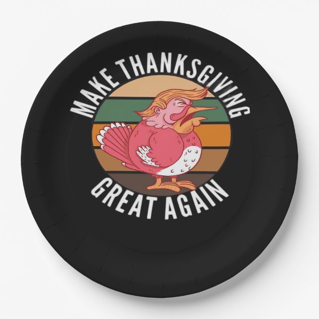 Make Erntedank Great Again Trumpkin - Hallowee Pappteller (Vorderseite)