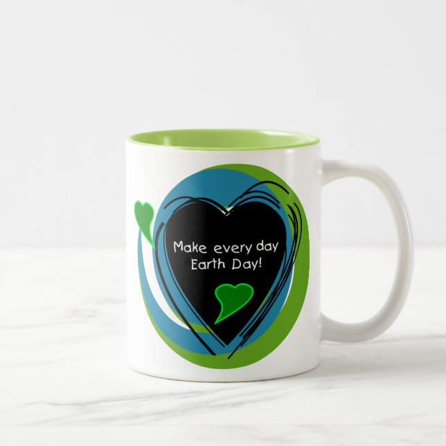 Make Every Day Earth Day Zweifarbige Tasse (Rechts)