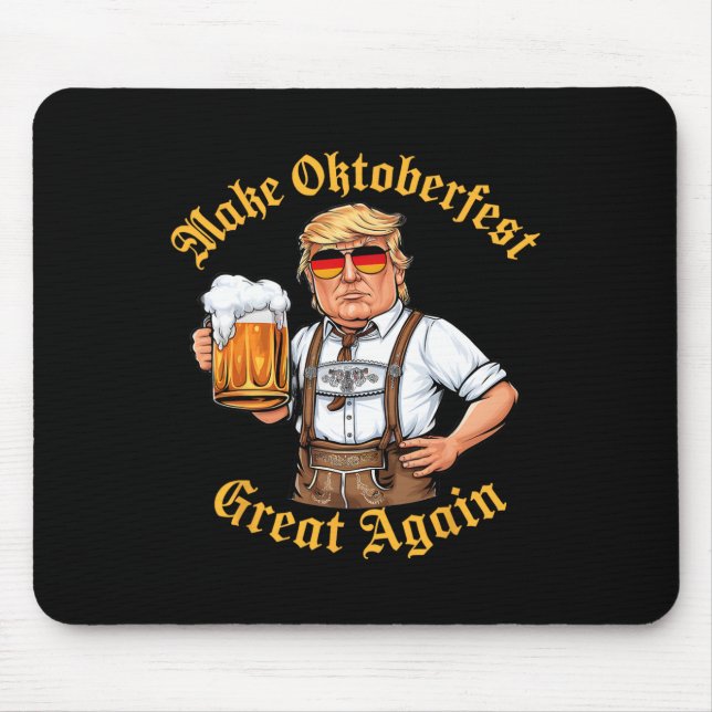 Make Great Again Lustiger Trump Trinkt Bier Prost  Mousepad (Vorne)