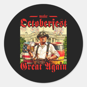 Make Great Again Trump deutsches Bier Party Prost Runder Aufkleber