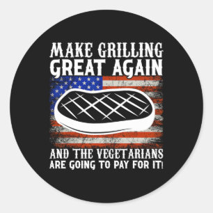 Make Grilling Great Again Usa Trump Bbq Rbecue Smo Runder Aufkleber