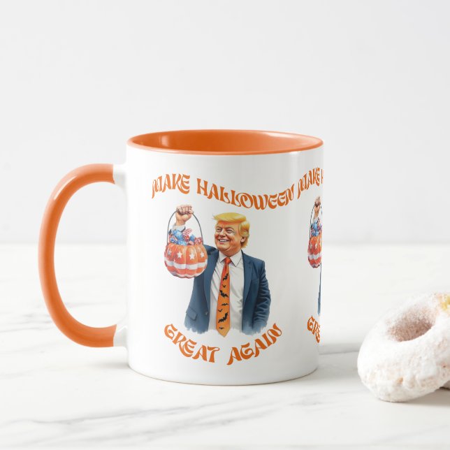 Make Halloween Great Again Donald Trump Funny Tasse (Mit Donut)