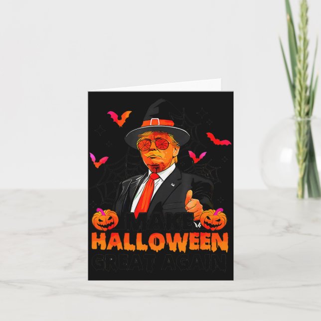 Make Halloween Great Again Funny Trump Soky Trick  Karte (Vorderseite)