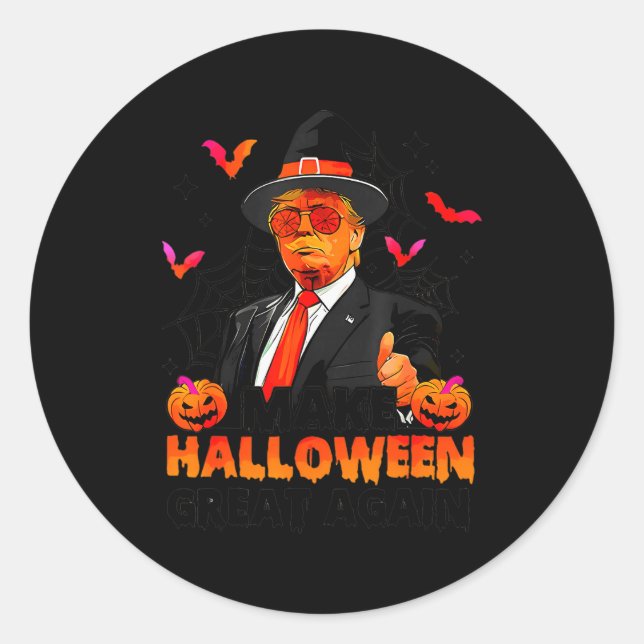 Make Halloween Great Again Funny Trump Soky Trick  Runder Aufkleber (Vorderseite)