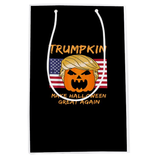 Make Halloween Great Away Trumpkin Mittlere Geschenktüte (Vorderseite)