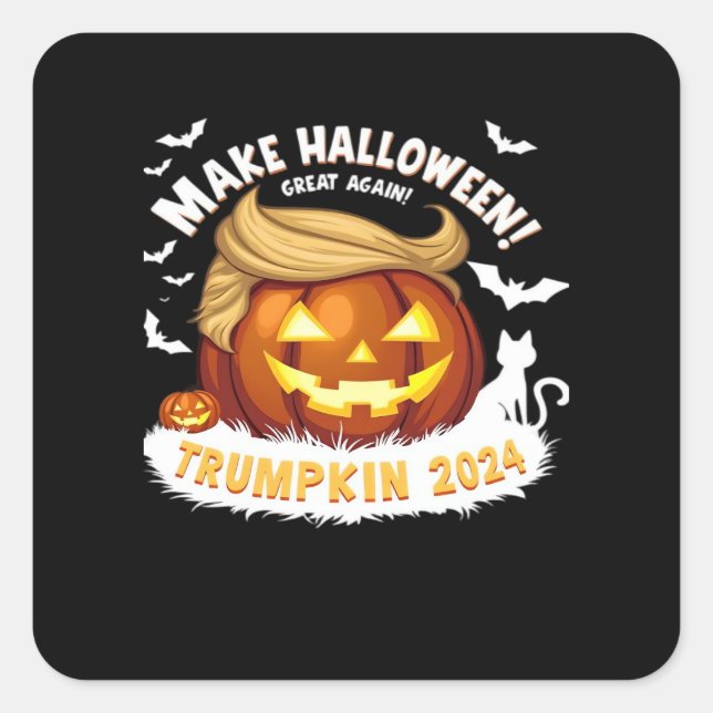 Make Halloween Great Away Trumpkin Quadratischer Aufkleber (Vorderseite)
