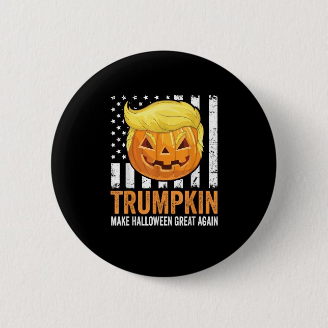Make Halloween Great wieder Trumpkin Funny Hair Pu Button (Vorderseite)