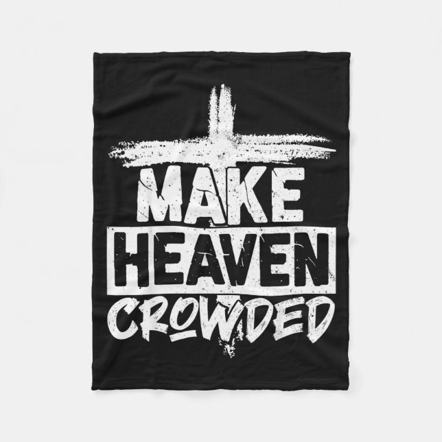 Make Heaven Crowded Cross - Minimalist Christian R Fleecedecke (Vorderseite)