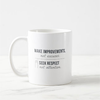 Make Improvements, Not Excuses Kaffeetasse