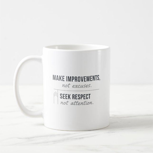 Make Improvements, Not Excuses Kaffeetasse (Links)