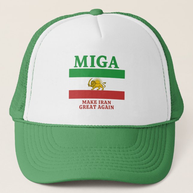 'Make Iran Great Again' (MIGA) Hut Truckerkappe (Vorderseite)