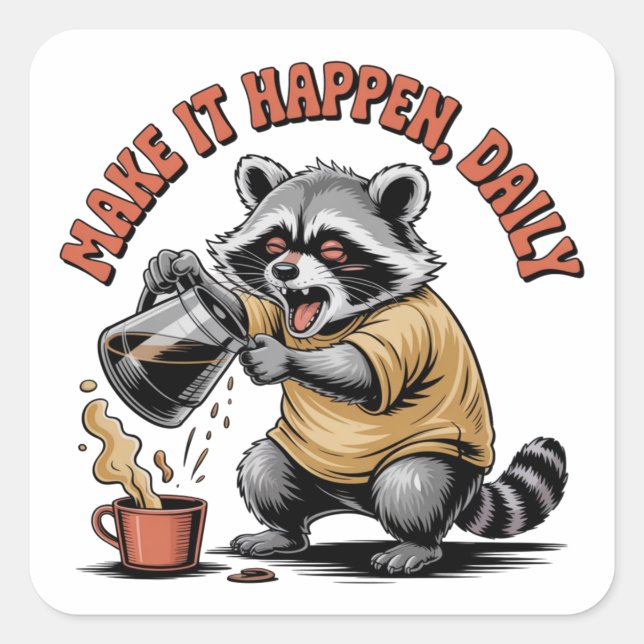 Make It Happen, Daily Quadratischer Aufkleber (Vorderseite)