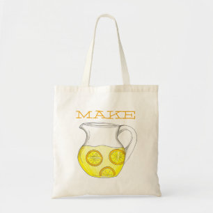 Make Lemonade Pitcher w/ Lemons Tote Bag Tragetasche