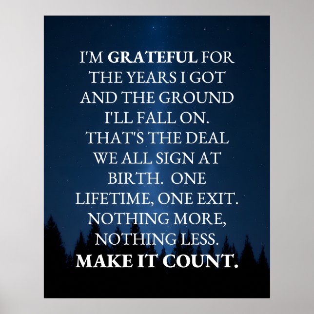 Make Life Count  Poster (Vorne)