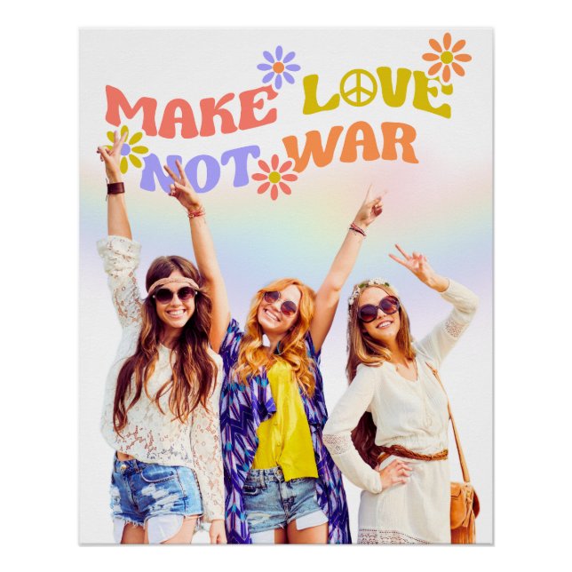 Make Love Not War – Retro-Hippie-Poster Poster (Vorderseite)