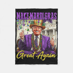 Make Mardi Gras Great Again Fleecedecke