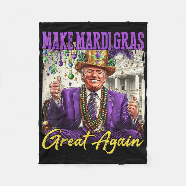 Make Mardi Gras Great Again  Fleecedecke (Vorderseite)