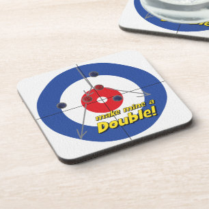 "Make mine a Double" Curlers Untersetzer - (blau)