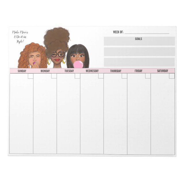 Make Moves Weekly Notepad Notizblock (Vorderseite)