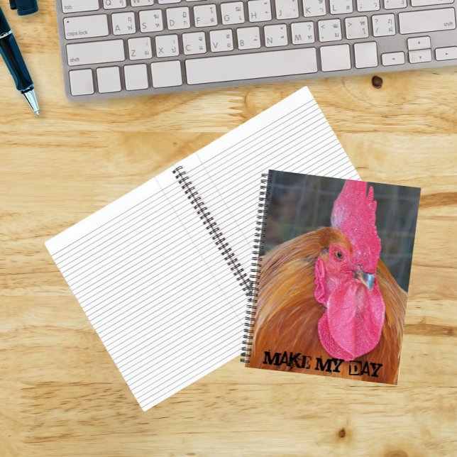 Make My Day Angry Red Rooster Meme Notebook Notizbuch (In Situ)
