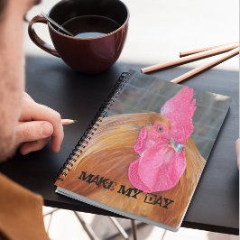 Make My Day Angry Red Rooster Meme Notebook Notizbuch