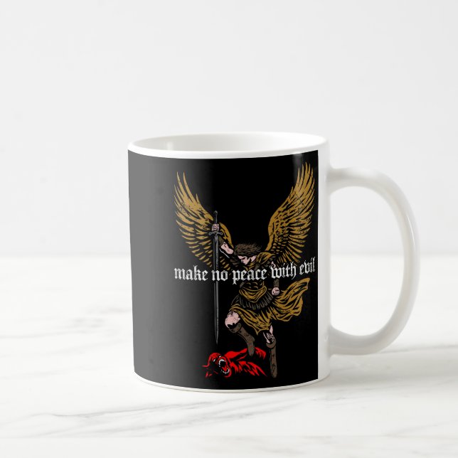 Make No Peace With Evil Archangel Michael Design ( Kaffeetasse (Rechts)