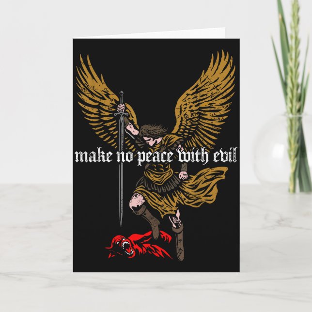 Make No Peace With Evil Archangel Michael Design  Karte (Vorderseite)