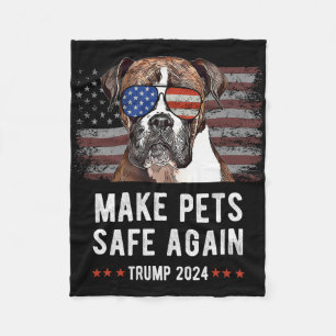 Make Pets Safe Again Boxer-Hund Trump 2024  Fleecedecke