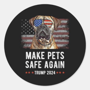 Make Pets Safe Again Bullmastiff Hund Trump Runder Aufkleber