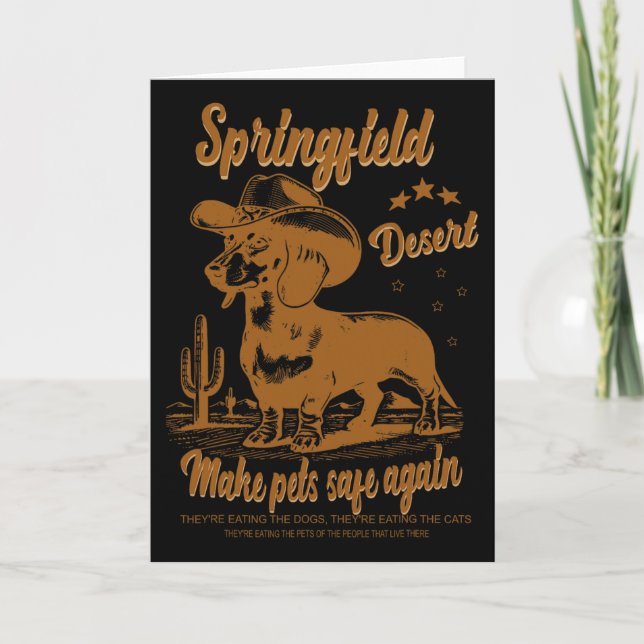 Make Pets Safe Again Cowboy Dachshund Hund Abstimm Karte (Vorderseite)