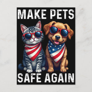 Make Pets Safe Again Lustig Postkarte