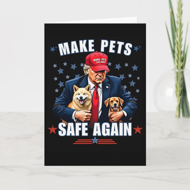 Make Pets Safe Again Lustig Pro Trump 2024  Karte (Vorderseite)