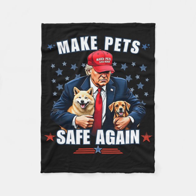 Make Pets Safe Again Lustig Pro Trump  Fleecedecke (Vorderseite)