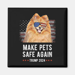 Make Pets Safe Again Pomeranian Hund Trump Magnet