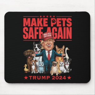 Make Pets Safe Again Trump 2024 Rette Unsere Haust Mousepad