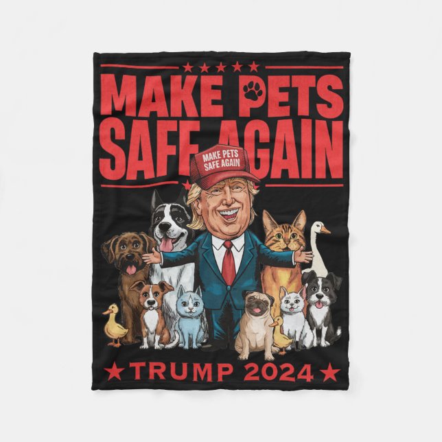 Make Pets Safe Again Trump 2024 Rettet Unsere Haus Fleecedecke (Vorderseite)