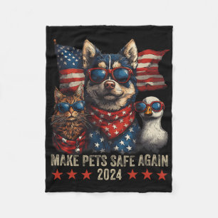 Make Pets Safe Again Trump 2024 Rettet Unsere Haus Fleecedecke