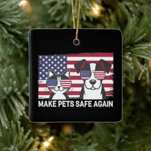 Make Pets Safe Again Trump Harris Debatte 2024 Keramikornament