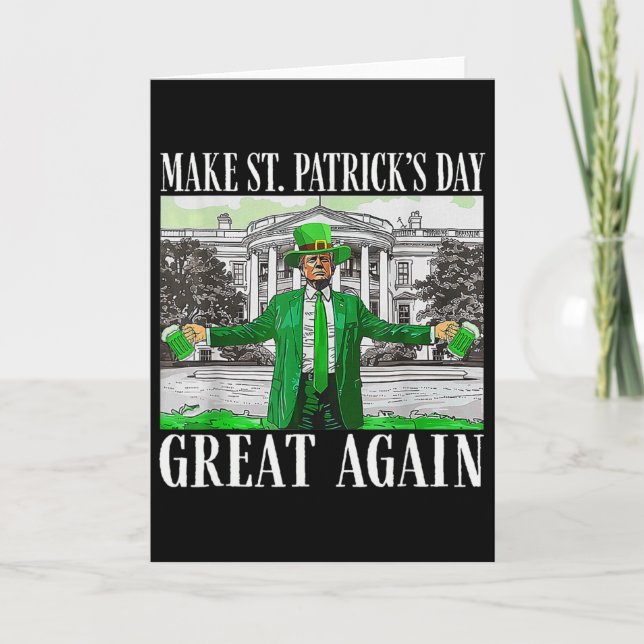 Make Saint St Patrick's Day Great Again Flagge Lus Karte (Vorderseite)