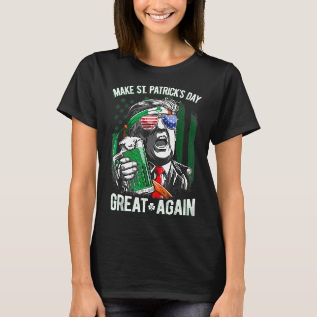 Make St Patricks Day Great Again Irischer Leprecha T-Shirt (Vorderseite)