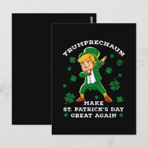 Make St Patrick's Day Great Again Lustig Trump Postkarte