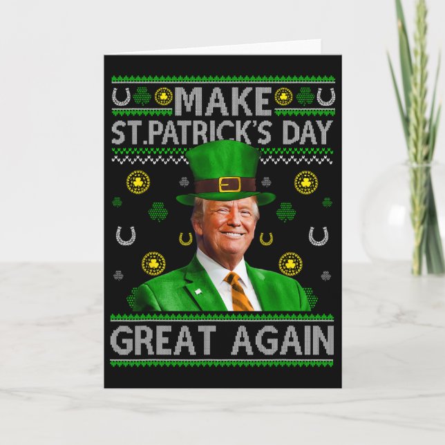Make St Patrick's Day Great Again Shamrock Trump A Karte (Vorderseite)