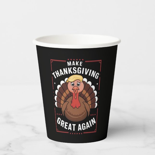 Make Thanksgiving Great Again Trump Turkey Pappbecher (Vorderseite)