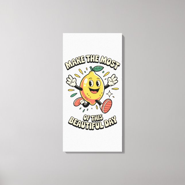 Make the Most – Zitronenposter-Kunst Leinwanddruck (Vorderseite)