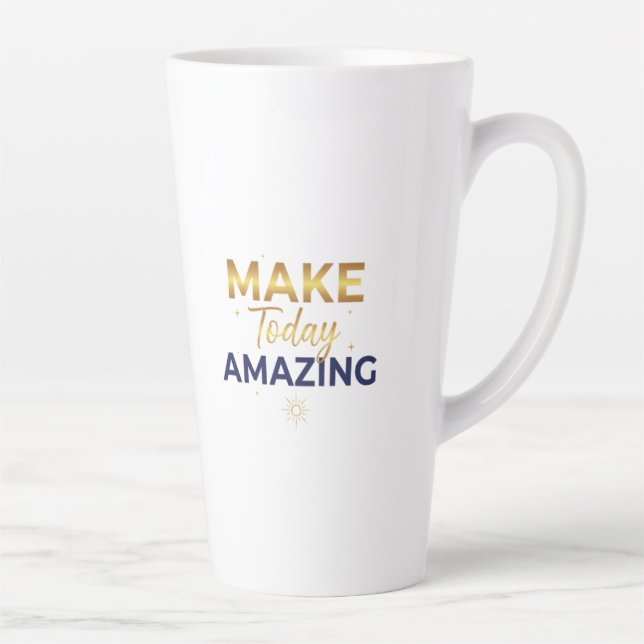 Make Today Amazing Gold Navy Sun Design Milchtasse (Rechts)