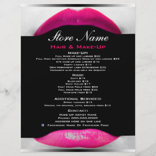 Make-up Artist Beauty Salon Liste der Dienstleistu Flyer