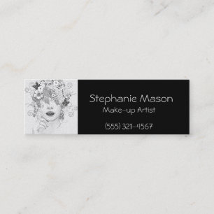 Make-up Artist Black Business Card Mini Visitenkarte