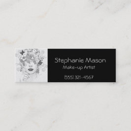 Make-up Artist Black Business Card Mini Visitenkarte