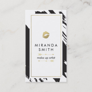 Make-up Artist Business Card - Chic Brushstriche Terminkarte